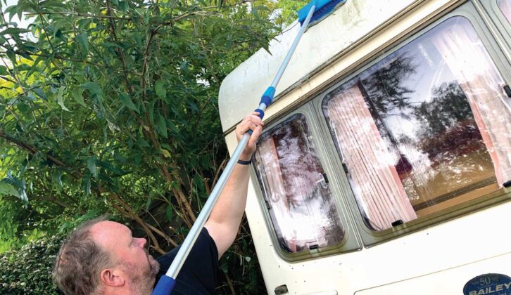 Cleaning a caravan