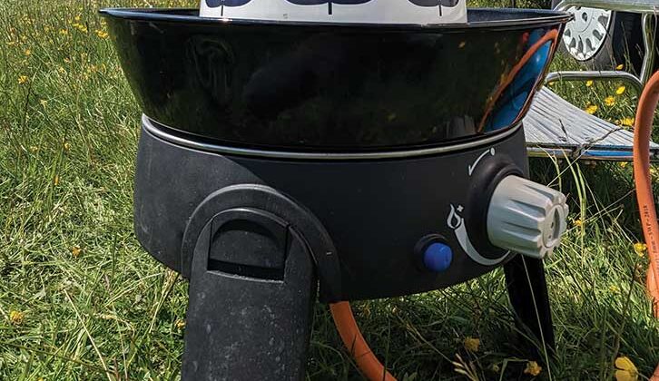 A kettle on a Cadac Safari