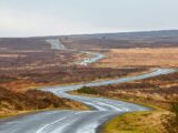 Car towing caravan