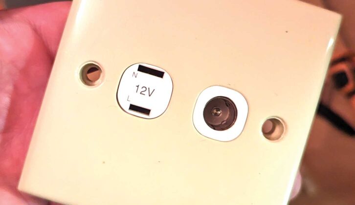 The TV aerial/12V socket
