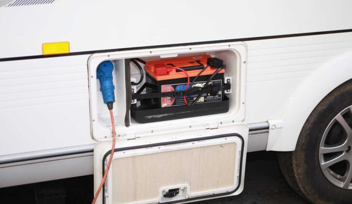 The battery in a caravan