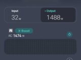 The powerbank output and input on the app