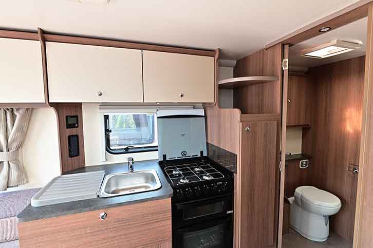 The kitchen in the Bailey Phoenix 760