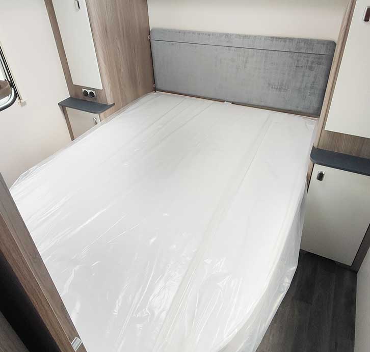 Island bed in the Swift Sprite Major 4EB.