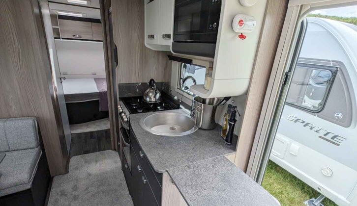 The kitchen with the extension in place