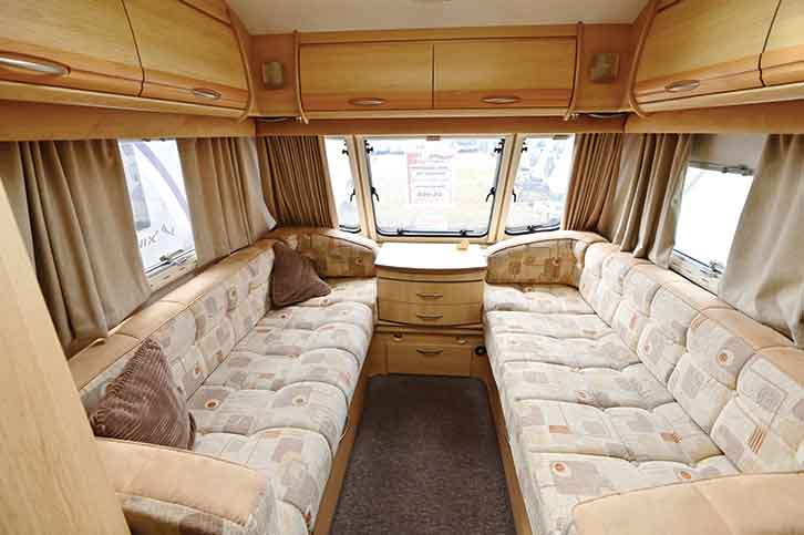 The settees in the lounge