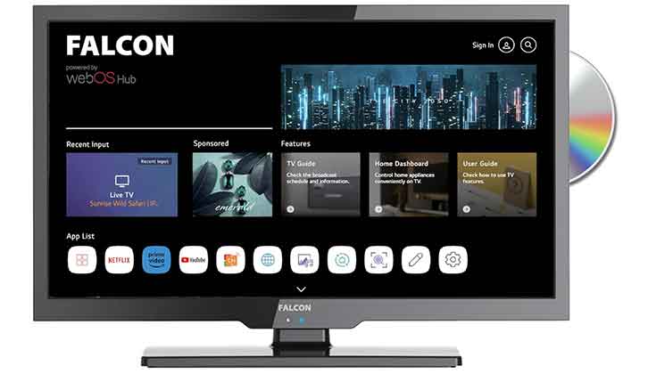 Falcon 19″ WebOS SMART Camping TV 