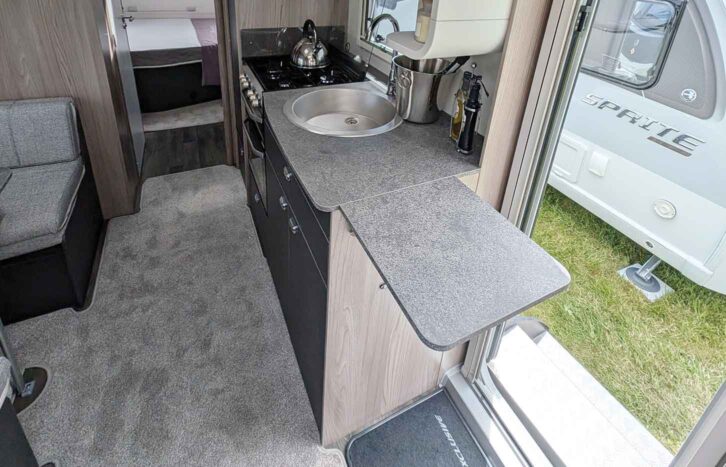 The kitchen with the extension in place