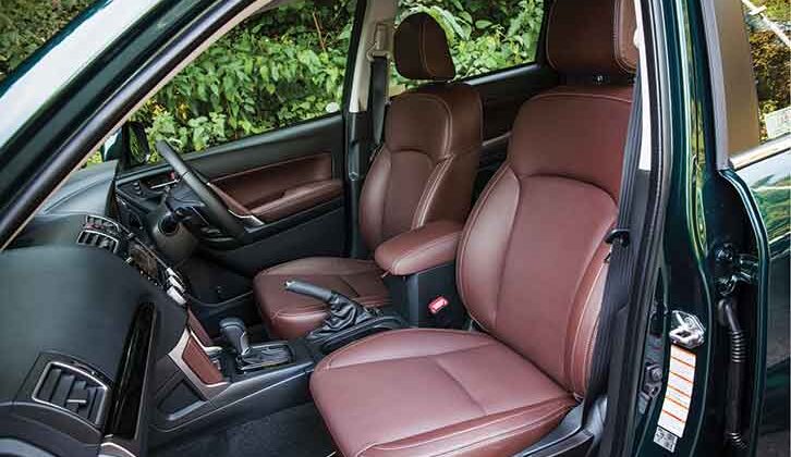 The front seats of the Forester