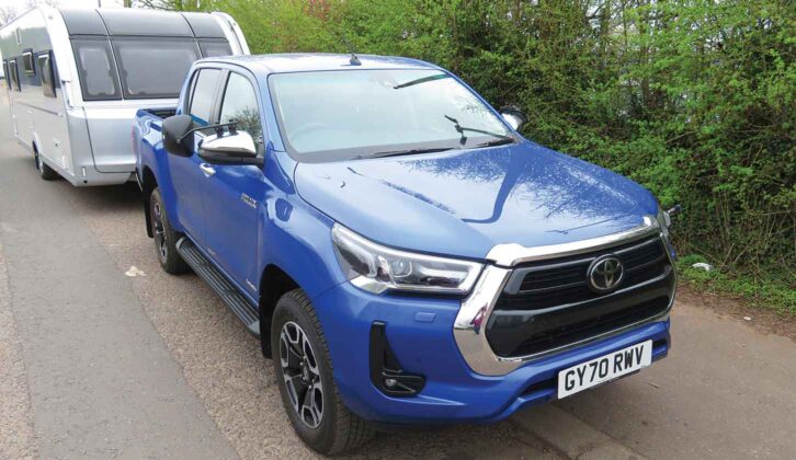 The Toyota Hilux towing