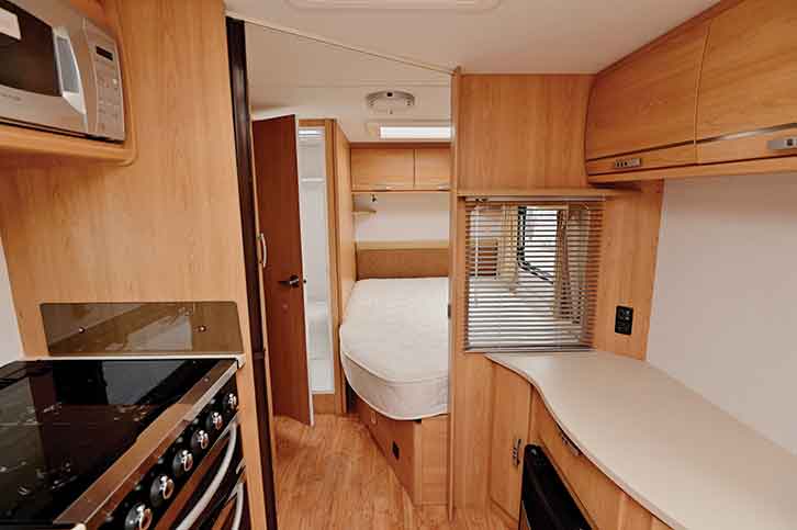 The fixed bed and corner washroom