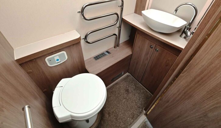 The washroom in the 2018 Compass Camino 550