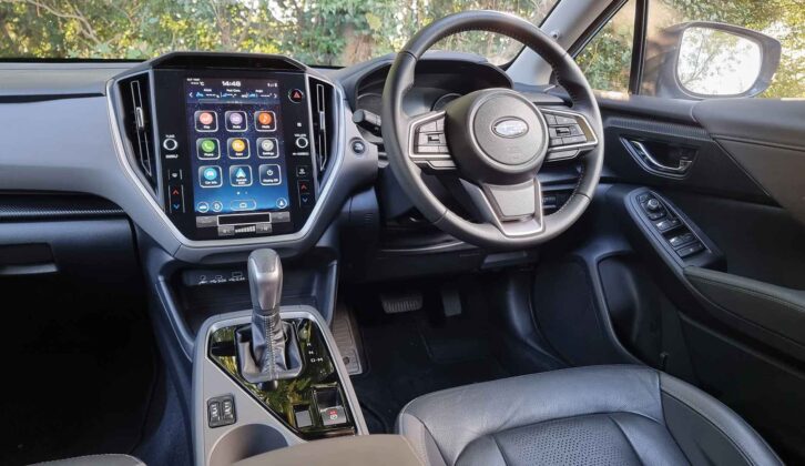 The infotainment screen in the cabin