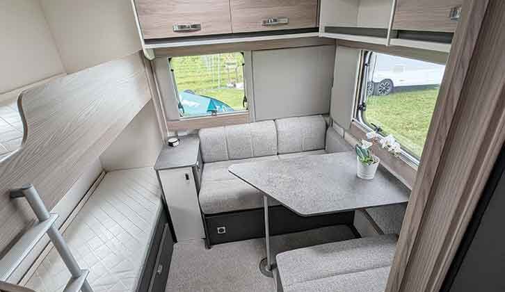 The dinette and bunk beds