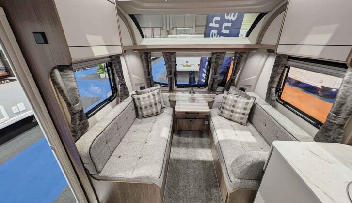 The lounge includes a large sunroof and windows