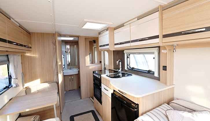 The kitchen in the 2016 Pastiche 520/4