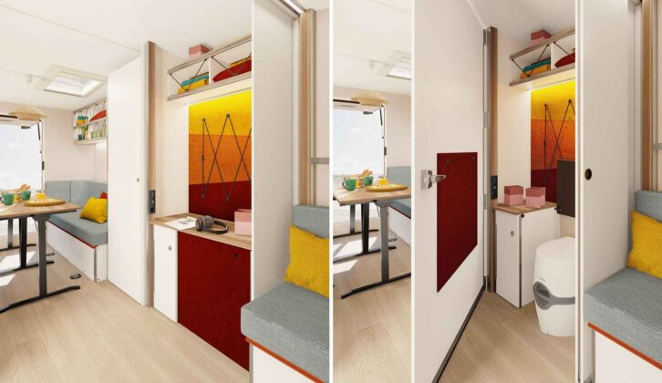The optional multifunctional wall in the Beachy 420+