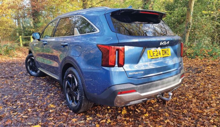 The Kia from the rear