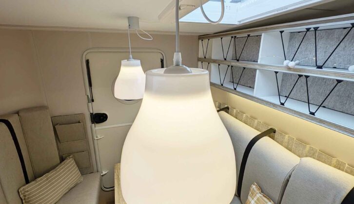 A pendant light in the lounge