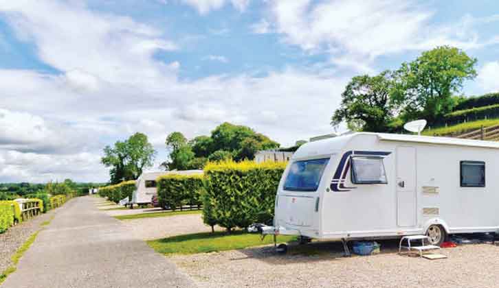 A caravan at Parkers Farm Holiday Park