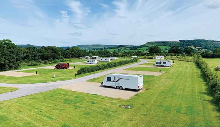 Extra large super pitches at Hillside Caravan Park