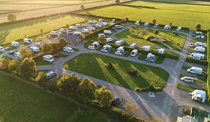 An aerial view of Green Acres