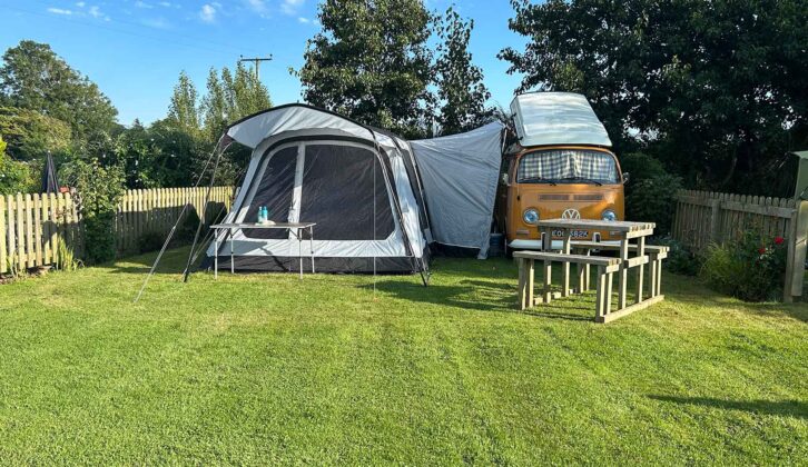 A campervan pitch at Parkland Caravan and Camping