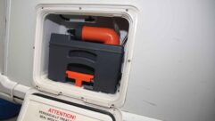 A caravan cassette locker