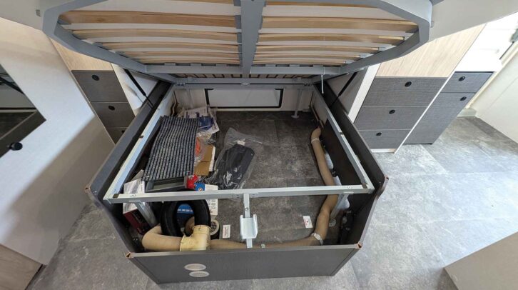 The storage under the bed