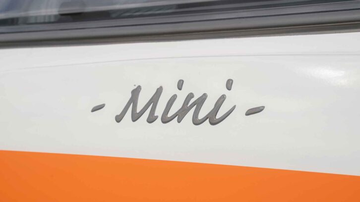 The MIni logo on the tourer