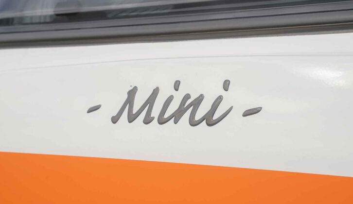 The MIni logo on the tourer