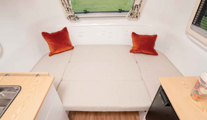 The bed in the lounge