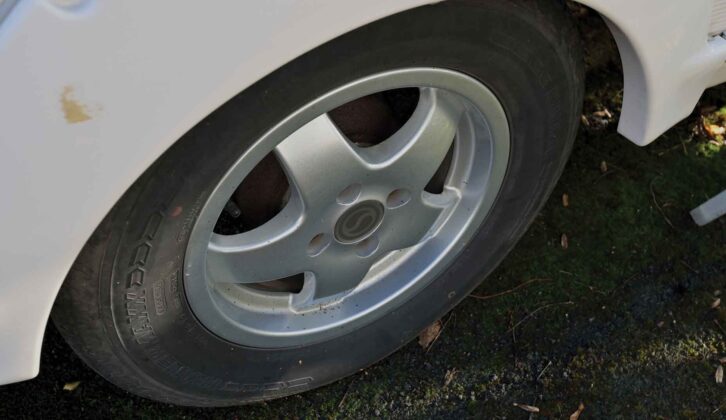 One of the alloy wheels