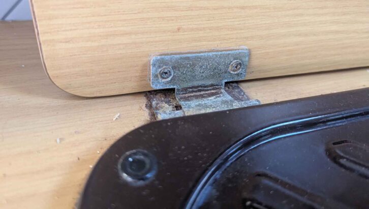The cover screwed in place
