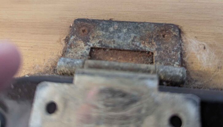 The rusted fixings