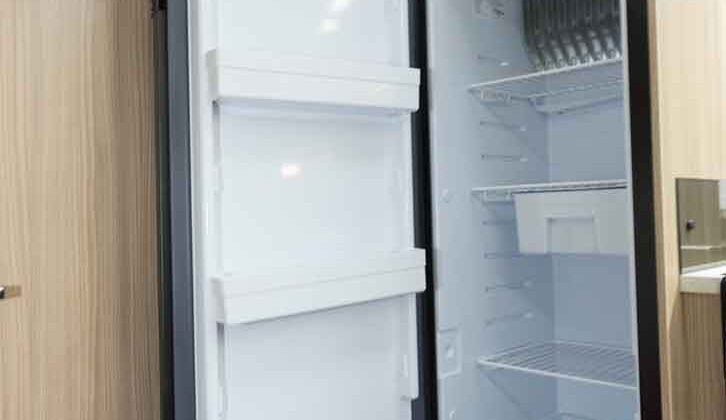 A fridge with its door open