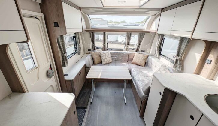 The lounge with the folding table in place