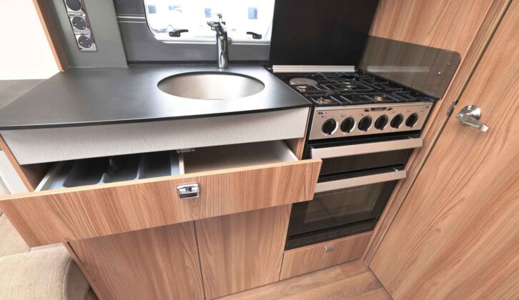 The kitchen area