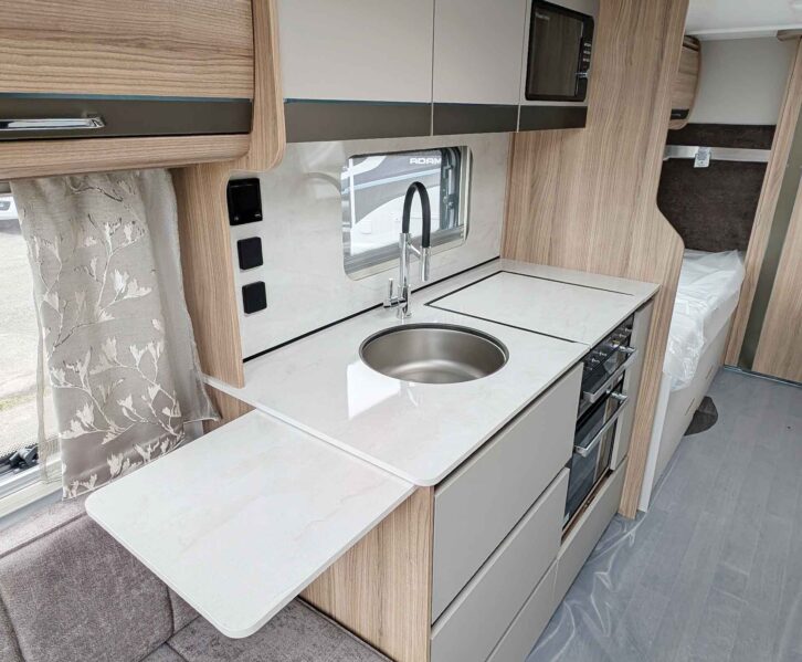 The kitchen area