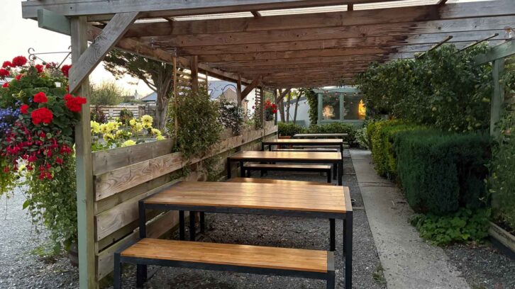 Bench seating at Y Marram