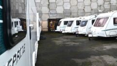Tourers on a forecourt