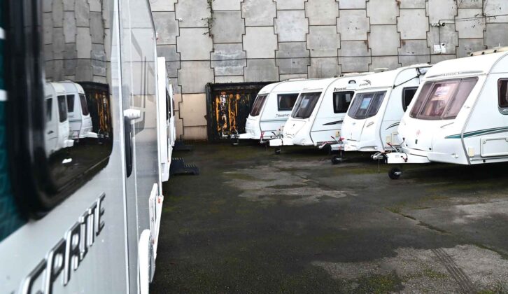 Tourers on a forecourt