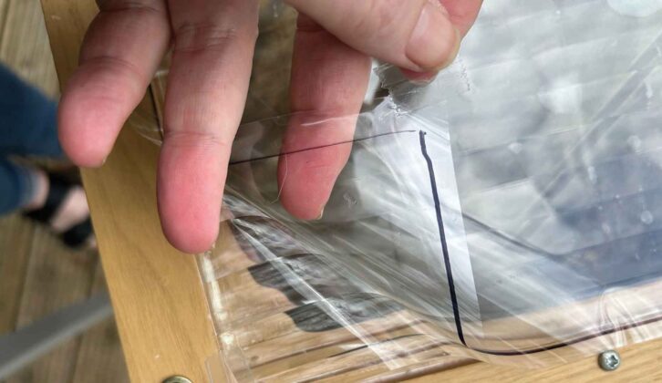 Removing the backing film