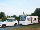 A car and caravan on a pitch