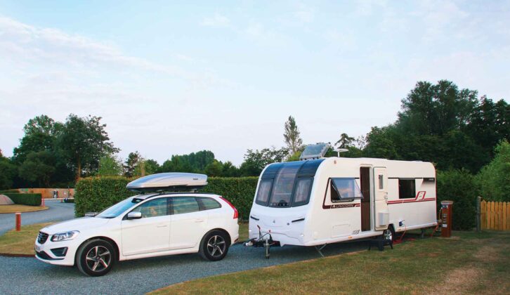 A car and caravan on a pitch
