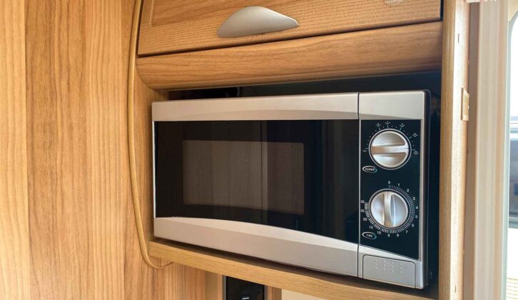 The kitchen microwave