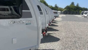 Sprite caravans on a forecourt