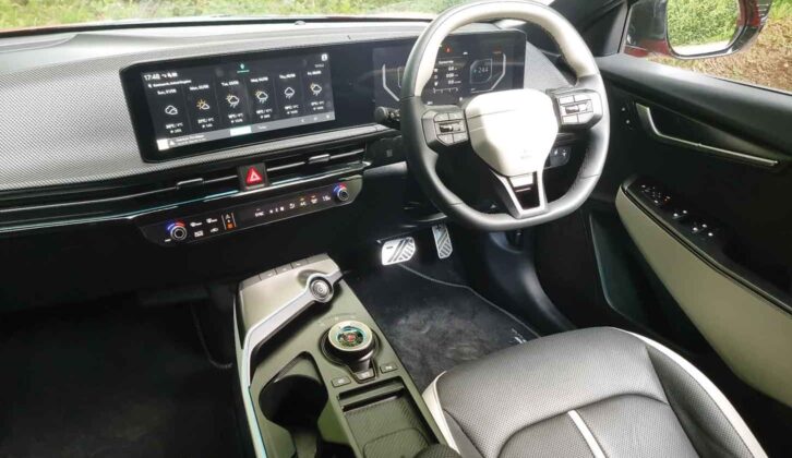 The cab of the Kia EV6