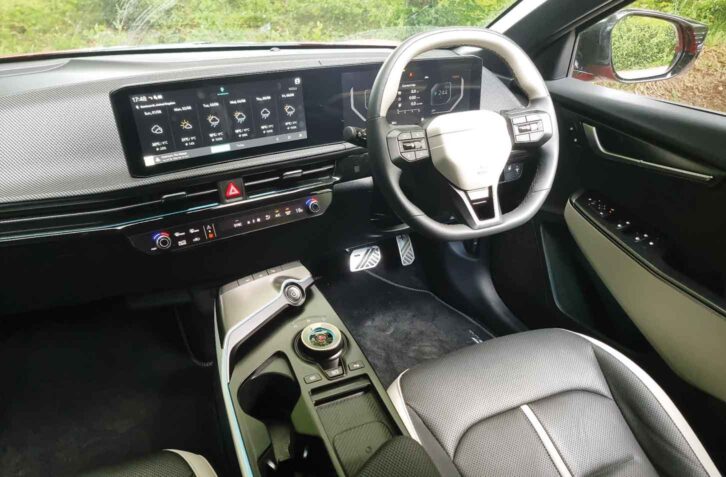 The cab of the Kia EV6