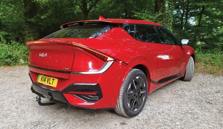 The Kia from the rear